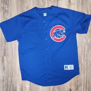 Vintage 90s Chicago Cubs Jersey  Russell Athletic Large Made in Korea Sporty